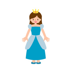 青いドレスを着たお姫様の女の子
