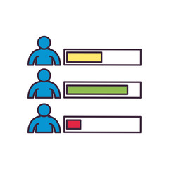 president options and progress line and fill style icon vector design