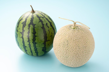 メロンとスイカ　夏の果物