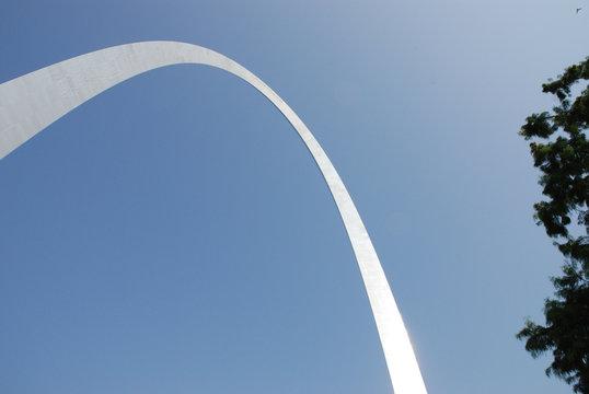 White arch (gateway) in St, Paul in Illinois. August 2, 2007.