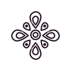 abstract flower line style icon vector design