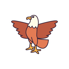 eagle bird line and fill style icon vector design