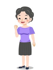 アクティブな年配の主婦