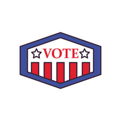 usa vote frame line and fill style icon vector design