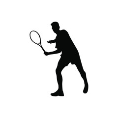Man playing tennis silhouette art