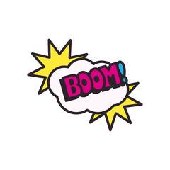 boom explosion bubble line and fill style icon vector design