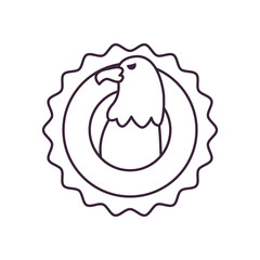 usa eagle in seal stamp line style icon vector design