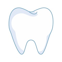 Teeth isolated on white background, stylish symbol, icon, logo. Dental care, stomatology concept. Vector illustration