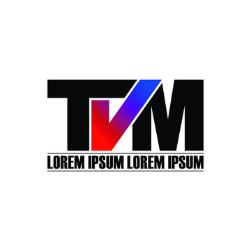TVM letter monogram logo design vector