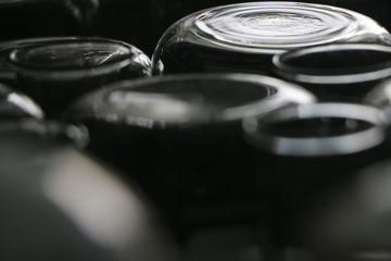 glassware laboratory of equipment at workplace for background