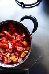 Homemade tomato sauce is good for health.