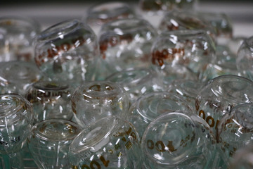 glassware laboratory of equipment at workplace for background