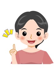 ピンクのTシャツを着た中年の女性