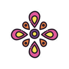 abstract flower line and fill style icon vector design