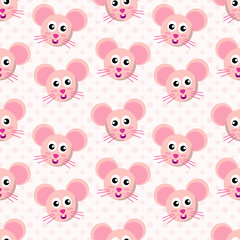 cute mouse head seamless pattern vector illustration 
