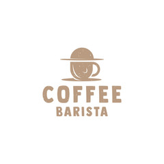 barista Coffee Cafe Logo Vector Vintage emblem