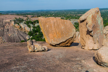 Pink Granite Domes and Boulders, Enchanted Rock State Natural Area,Fredericksburg,Texas USA