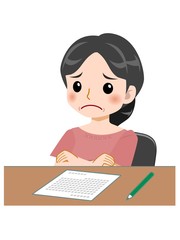 ピンクの服を着た中年女性