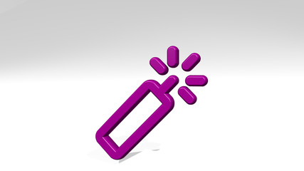 Fototapeta premium explosive 3D icon casting shadow, 3D illustration for background and explosion