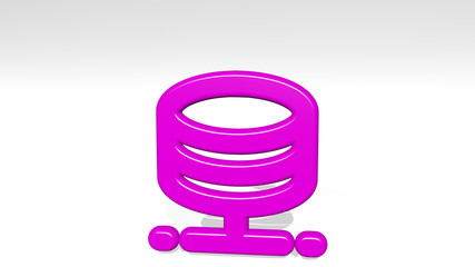 DATABASE 1 ALTERNATE 3D icon casting shadow, 3D illustration for concept and business