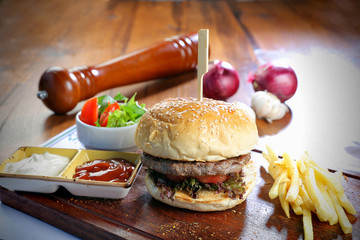 burger menu food photography