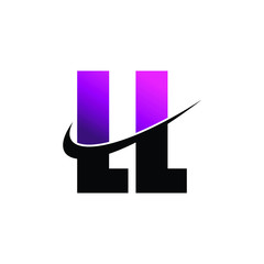 Letter LL simple logo design vector