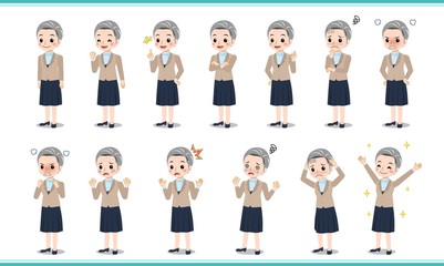 白髪の年配女性