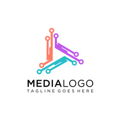 Play Media vector logo symbol. Digital Play Logo Template Design Vector, Emblem, Design Concept, Creative Symbol, Icon