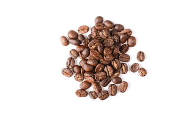 Coffee beans on a white background