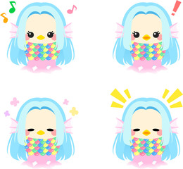 アマビエ　立ち絵　表情