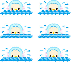 アマビエ　海　水　表情