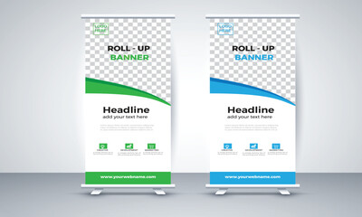 Corporate roll up banner design template