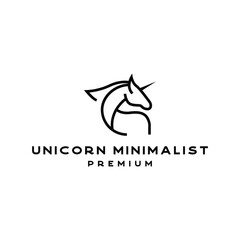 Unicorn minimalist logo template © bimalkan