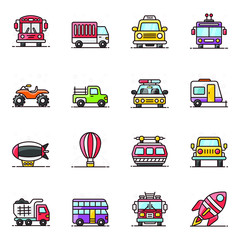 
Transport in Trendy Flat Style Pack 
