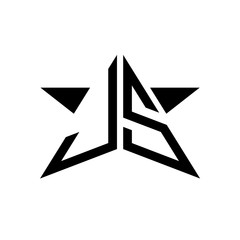 Initial Star Monogram Logo JS