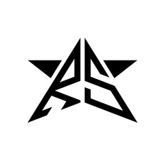 Initial Star Monogram Logo RS