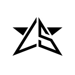Initial Star Monogram Logo VS