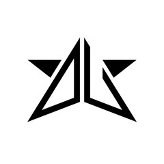 Initial Star Monogram Logo OU