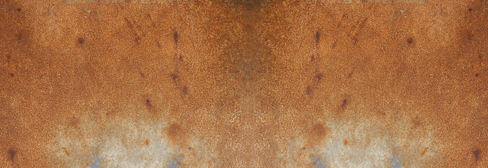 Panoramic grunge rusted metal texture, rust and oxidized metal background. Old metal iron panel. High quality