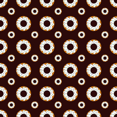 Donuts seamless pattern. Vector illustration.