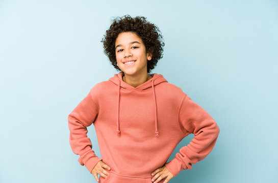 African american little boy isolated confident keeping hands on hips. - Powered by Adobe