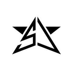 Initial Star Monogram Logo SV