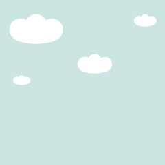 Blue sky background with clouds. Vector illustration