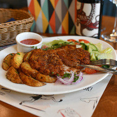 breakfast lunch dinner fried potatoes julienne tiramisu cafe restaurant aperol glass