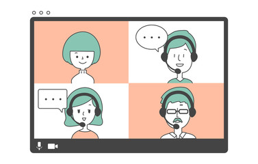 リモートで会話をする人たち