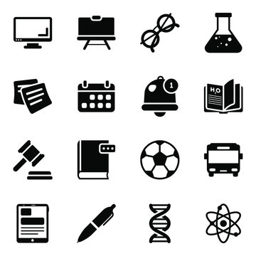 
Learning Accessories Icons in Modern solid Style Pack 
