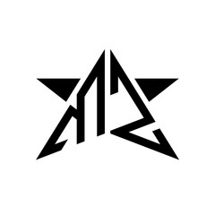 Initial Star Monogram Logo MZ