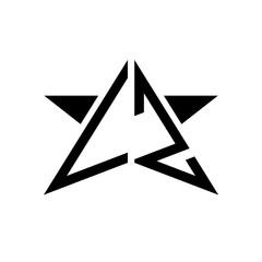 Initial Star Monogram Logo VZ