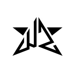 Initial Star Monogram Logo WZ
