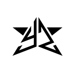 Initial Star Monogram Logo YZ